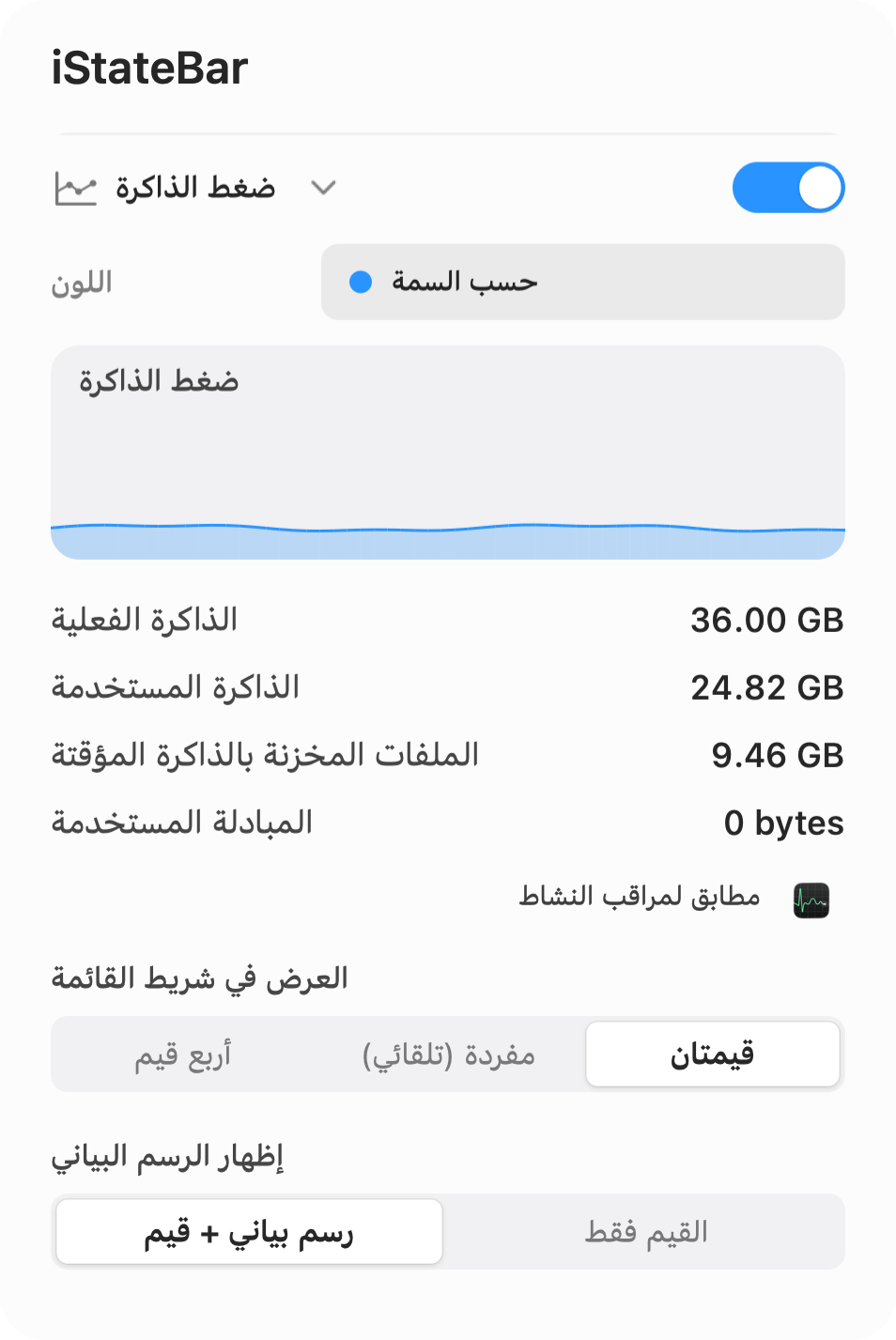 لوحة ضغط الذاكرة بالمظهر الفاتح